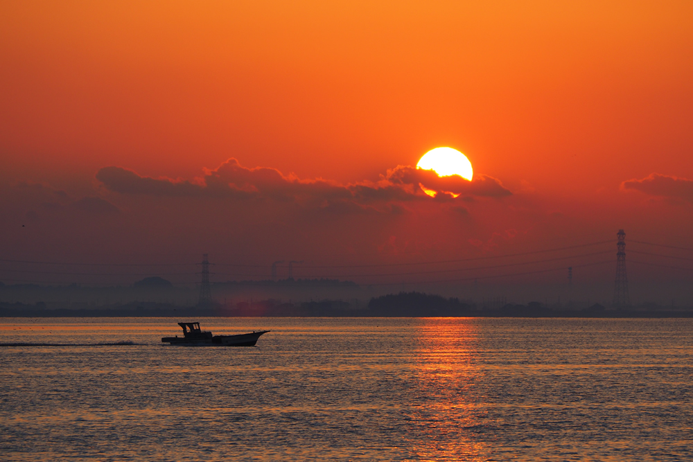 『霞ヶ浦夕陽（桜川地区）』の画像